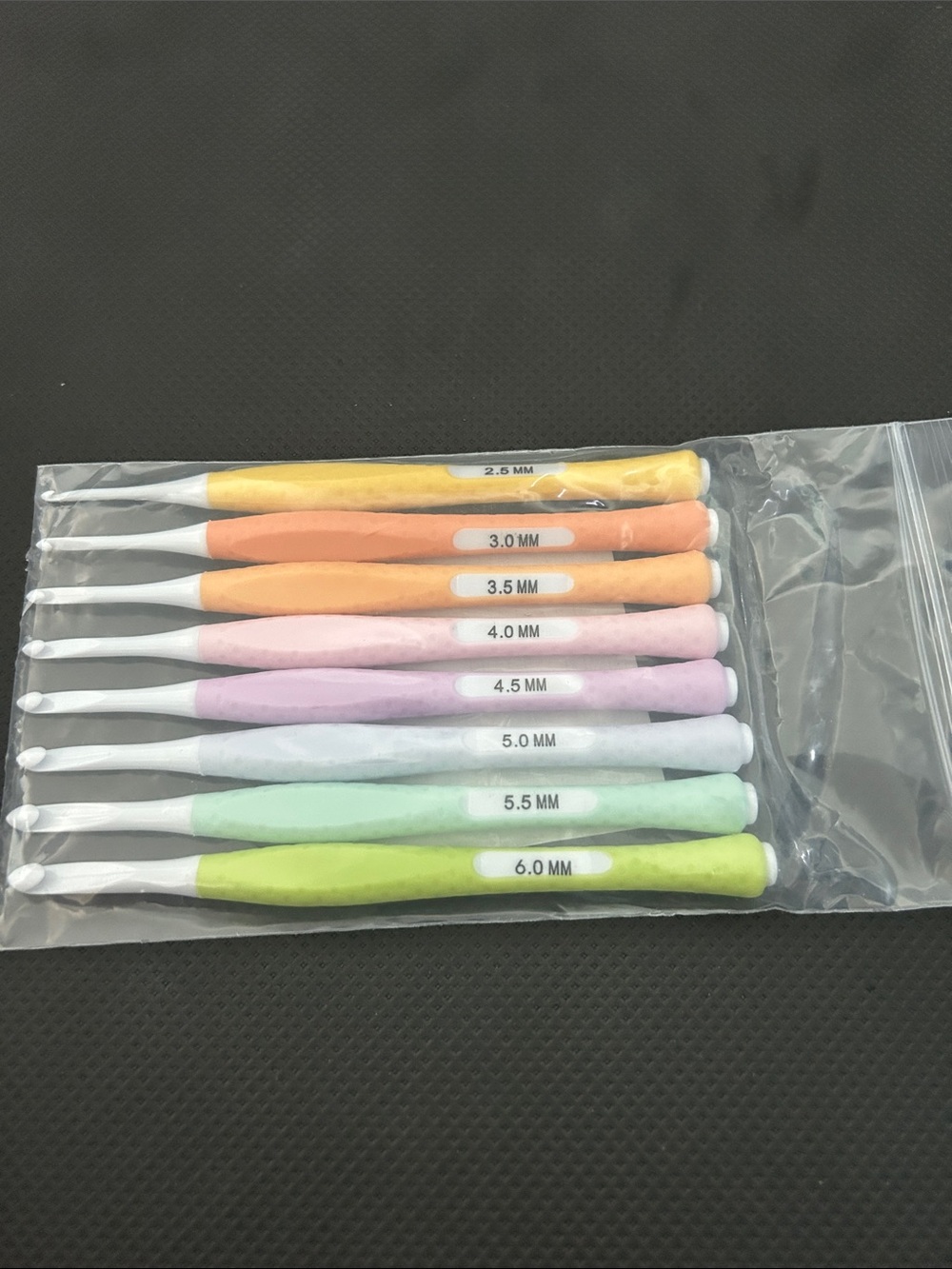 Set of Colorful Crochet Hooks - Pastel Rainbow Handles - 8 pack